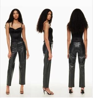 NWT Aritzia Wilfred Melina high-rise pants python embossed vegan leather 0